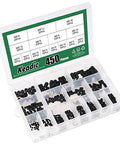 450-Piece Hex Set Screw Assortment Kit - Steel - Internal Hex Drive in divided transparent storage box