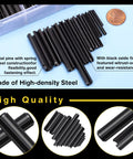 450 Pcs Split Roll Pin Set With Storage Case M2 Through M10 Slotted Spring Steel Pins Black Oxide Dowel Tension Roll Pins