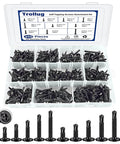 450PCS Self Tapping Screws Assortment for Metal 410 Black Stainless Steel Self Drilling Truss Head Screws organizer kit