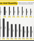 450 Pcs Split Roll Pin Set With Storage Case M2 Through M10 Slotted Spring Steel Pins Black Oxide Dowel Tension Roll Pins illustrated sizes