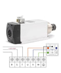 4.5kw ER32 Air Cooled Spindle Motor 220v 380v Square Spindle With Ball Bearings 0.01mm Precision Tolerance And Flange Mount For CNC Routers