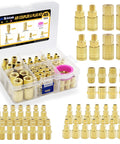 Must Have 45 Piece Air Coupler And Plug Kit With One Quarter Inch NPT Fittings visible in clear plastic case