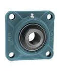 Front view of UCFX11 55mm 4-Bolt Flange Set-Screw Locking Ball Insert with Medium Duty Cast Iron Housing and Contact Seal.