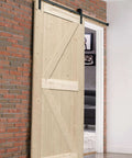 Paneled Wood Finish Barn Door With Installation Hardware Kit No Fuss Smooth Sliding Track And Rollers Wall Mount Strip Included