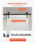 Sliding Barn Door 36 By 84 Inches With MDF Panel And Hardware Kit, Water Resistant PVC Coating, Easy Installation, Quiet And Smooth Glide