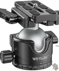 46mm Lever Ball Head EH46L With Stainless Steel Lock Pin, Low Profile Heavy Duty Tripod Mount, Arca Swiss Quick Release Plate