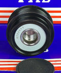 4704090 Alternator Clutch Pulley for General Motors Buick/Lacrosse, front view with packaging, showing inner grooves.