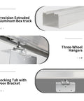 48 Inch Commercial Grade Aluminum Pocket Door Track Kit With Ceiling Mount Box Rail Sliding Door Hardware Components