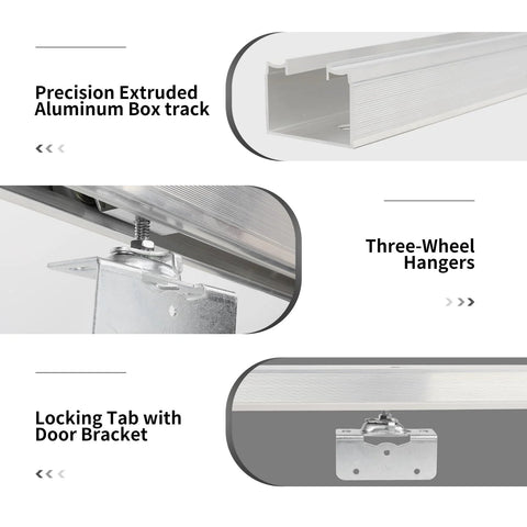48 Inch Commercial Grade Aluminum Pocket Door Track Kit With Ceiling Mount Box Rail Sliding Door Hardware Components