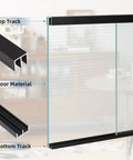 48 Inch Metal Sliding Door Track Set for Quarter Inch Panels Designed for Glass Closet Doors and Windows Rustproof Aluminum Rail