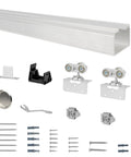 48 Inch Commercial Grade Aluminum Pocket Door Track Kit With Ceiling Mount Box Rail Sliding Door Hardware for smooth operation.