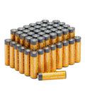 48-Pack AA Alkaline Batteries Deliver Long-Lasting Power With 10-Year Shelf Life in bulk stack
