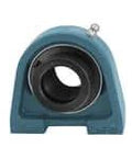 UGSHE205-16 single bearing 1 in (25.4 mm) eccentric collar tapped base pillow block single row ball bearing, front view