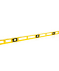 Durable 48 inch polystyrene level with 0.001 inch accuracy, built in the USA, featuring three vials and an impact resistant frame