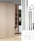 Trackless Sliding Door Hardware Kit 48 Inch Hidden Barn Door System For Interior Wooden Doors Concealed Top And Bottom Tracks