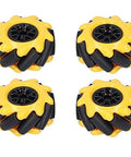 Eujgoov Mecanum Wheel, 48mm -Directional Wheel Smart Robot Car Accessories DIY Components, four wheels on white background