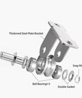 Exploded view of 48mm Cable Pulley Wheel Wall Mount, Bearings Inside, Stainless Steel Rope Pulley for Pulley System, Sliding Gate 1Pcs.