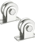 48mm Wheel Cable Pulley Wall Mount With Two Ball Bearings In Bearing Steel And Stainless Steel Rope For Pulley System And Sliding Gate