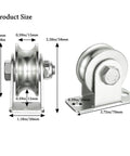 48mm Wheel Cable Pulley Wall Mount With Two Ball Bearings In Bearing Steel And Stainless Steel Rope For Pulley System