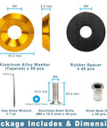 48 Piece M6 Widebody Fender Flare Hardware Kit With 18mm Tapered Washers Rivet Nuts Spacers And Hex Key Wrench in gold