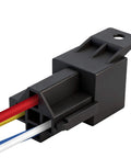 Close-up view of 2 Pack 48V 40A Car Relay Harness with 4 Pin SPST and 12AWG harness sockets, designed for automotive and marine use.