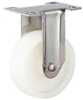 4" inch Caster Wheel Fixed Plate Stainless Steel Nylon with precision ball bearing and durable design.