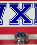 4mm Bore - 18mm Pulley U-Groove Track Roller Bearing 4x18x7mm on display with VXB branding backdrop