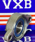 17mm Miniature Flanged Block Stainless Steel Mounted Bearing against a blue background with VXB logo.