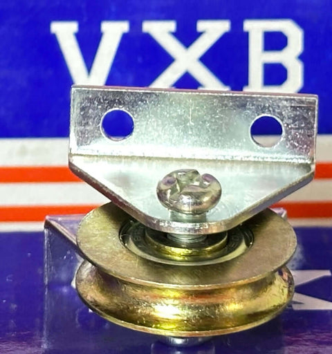 6.4mm Bore Bearing - 32mm Steel Wire Rope Cable Track Pulley - Triangular 2L bracket