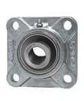 Front view of UCFX15-48NP 4-Bolt Flange Ball Bearing, 3 in (76.20 mm) ID, Medium-Duty Set-Screw Locking, Nickel-Plated Cast Iron Housing