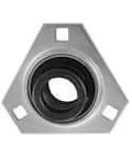 5/8 in Narrow Eccentric Collar Ball Bearing Insert with Pressed Steel PFT3 Housing and 3-Bolt Mount