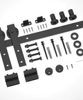 4FT Sliding Barn Door Hardware Kit for Single Doors up to 24 Inch, heavy duty carbon steel track with complete hardware included
