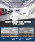 Six Pack 50W 4Ft LED Shop Lights With 7500 Lumens 5000K V Shape Lighting Linkable Design for garage workshop displayed in use.