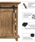 4FT Super Mini Sliding Barn Door Cabinet Hardware Kit for Double Doors TV Stands and Small Wardrobe Cabinets with J Shape Hanger