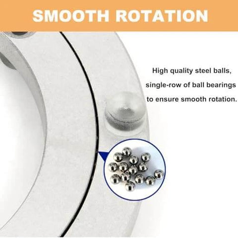 4 Inch Aluminum Alloy Lazy Susan Swivel Bearing showing steel ball bearings for smooth rotation