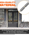 5 Pack Weld On Bullet Barrel Hinges 4 Inch Heavy Duty Carbon Steel For Swing Doors Trailers Ramps, featuring hinge and double doors