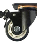 Side view of ✝️ 4" inch caster wheel 551 lbs - brake pu - polypropylene - top plate mount, showcasing smooth motion and secure brake.