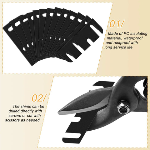 10 Pack 4 Inch Door Hinge Shims 0.040 Inch Thickness For Door Hinge Repair Kit with scissors cutting demonstration