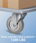 4 Inch Heavy Duty Caster Wheels Set Of 4 With Swivel 1200 Lbs Load Capacity Rubber Quiet Castors Industrial Plate Casters