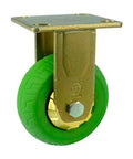✝️ 4" inch Heavy Duty Caster Wheel 441 Lbs Fixed - TPR - Top Plate Mount, green wheel with metal bracket for smooth motion in systems.