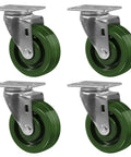 4 Inch By 1.5 Inch Heavy Duty Casters Set Of 4 With 2800 Lb Load Capacity For High Temperature Oven Racks Epoxy Resin Wheels Galvanized Steel Yokes