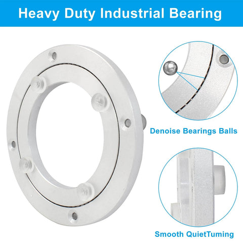 4 Inch Lazy Susan Bearing Heavy Duty Aluminum Turntable Plate Silent Rotating Base with smooth ball bearing design