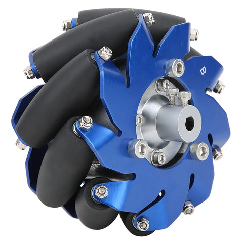 4 inch left mecanum wheel with aluminum body and TPU rollers for industrial robots
