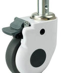 4" inch Medical Caster Wheel - Brake Tapped Stem - TPR for smooth motion and stable alignment in automation systems, 1-pack