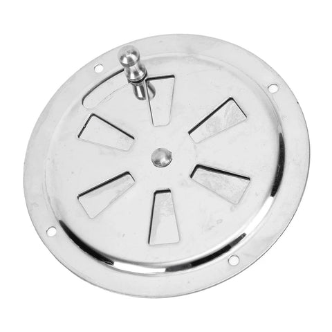 4-inch round vent cover, marine-grade 316 stainless steel, adjustable side knob.