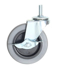 4 Inch Heavy Duty Swivel Caster with Threaded Stem M8 1.25 X 25mm Locking Castor for Furniture and Workbenches Side View