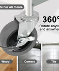 Heavy Duty 4 Inch Thermoplastic Rubber Caster Wheels Set Of 4 With 1/2-Inch-13 X 1-1/2 Inch Threaded Stem, Locking Brakes on tile