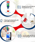 4 In 1 Water Quality Tester For Drinking Water With pH, Hydrogen H2, ORP And Temperature Readouts instruction steps