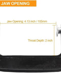 4 Inch Heavy Duty C Clamp showing jaw opening and throat depth dimensions, ideal for woodworking and welding projects.