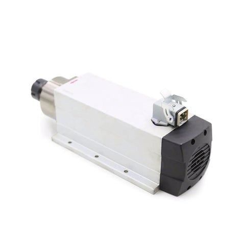 Beefy 4KW ER25 Air Cooled Spindle Motor 220V 380V for woodworking with square ceramic bearings, side view focus